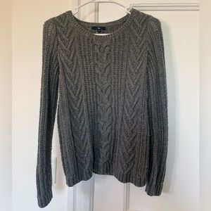 Gray Gap Cable-knit Sweater